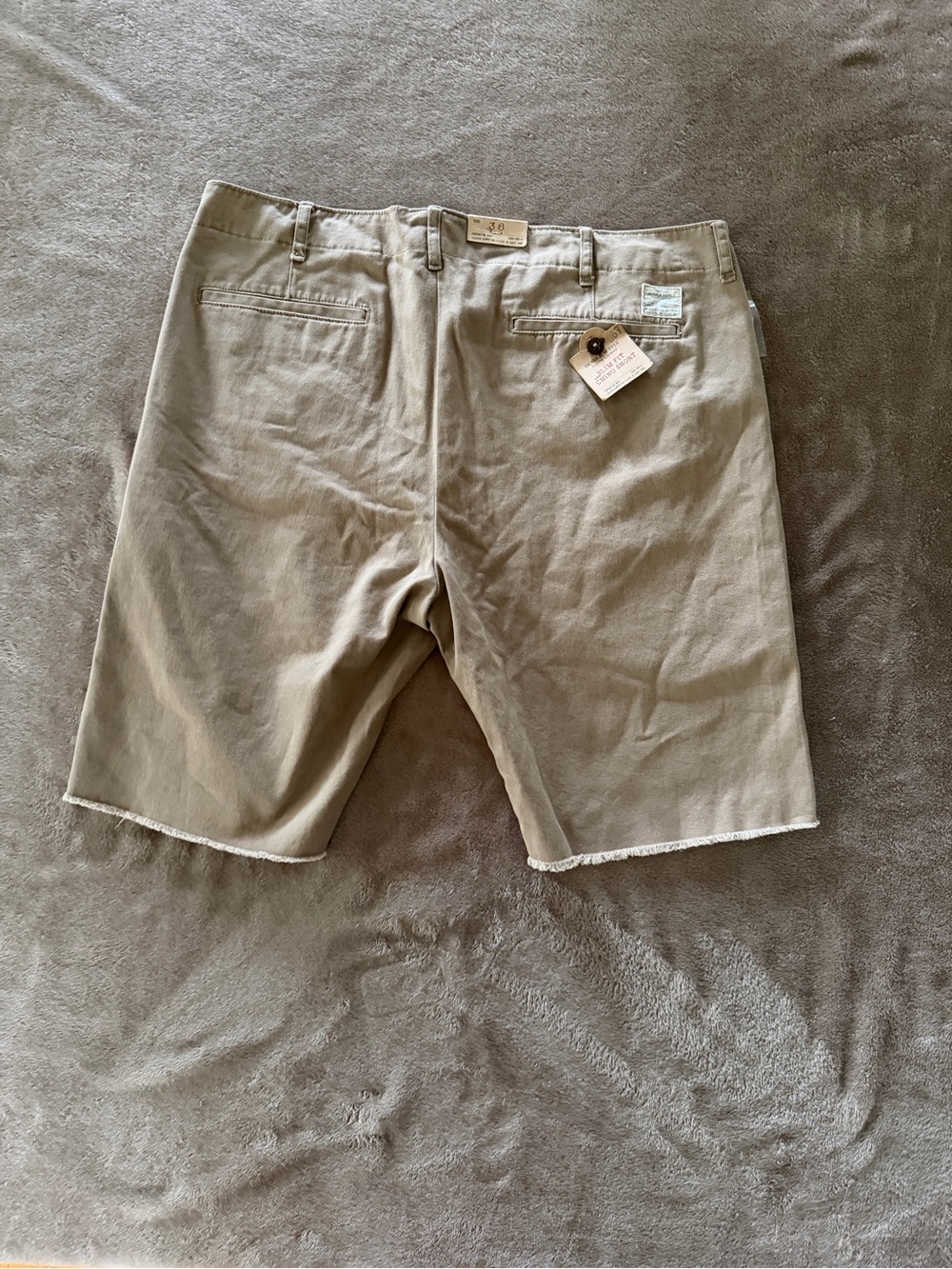 Ralph Lauren Denim & Supply 2 Tone Khaki Shorts w/Distressed American Flag Panel - Picture 4 of 10